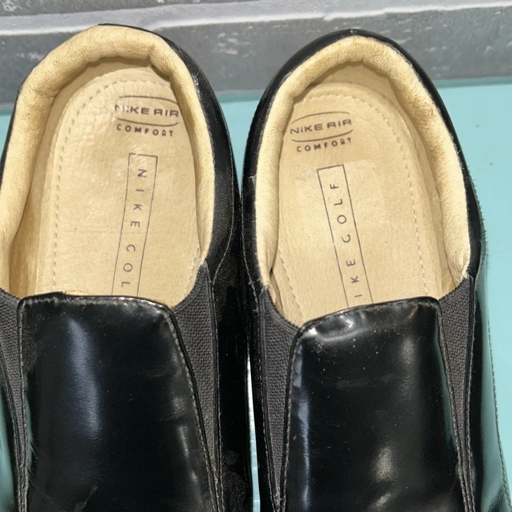 Nike‎ Air Comfort Black Leather Slip On Golf Shoes Women’s 8 Low Heel